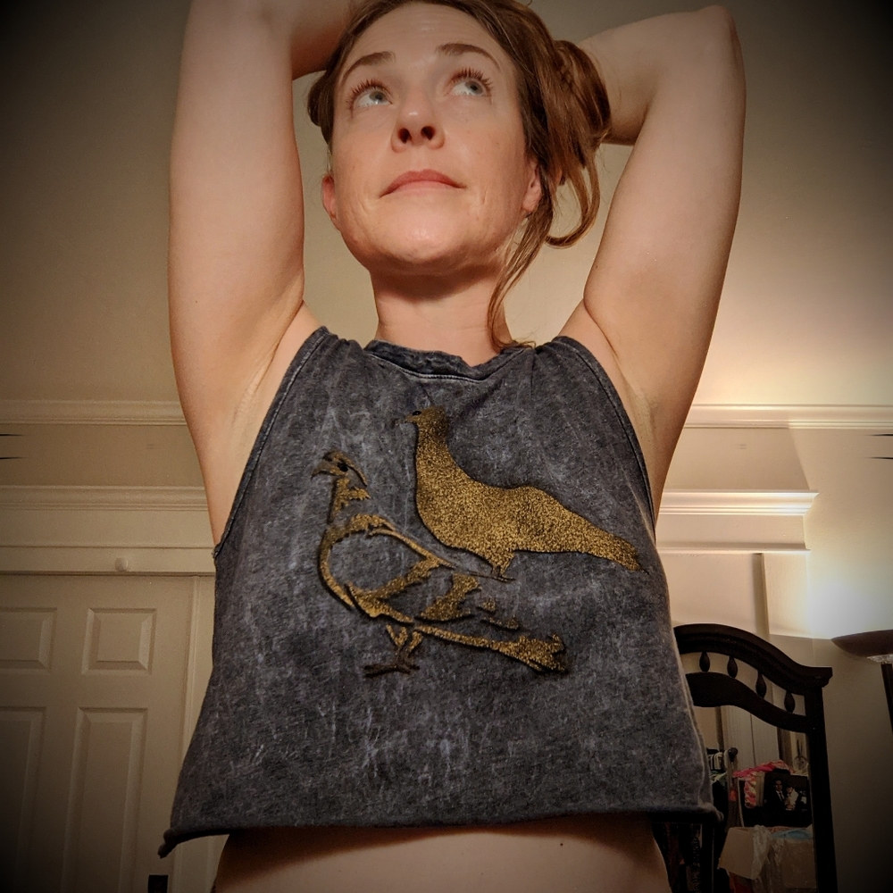 Custom Pigeon Muscle Tee Crop Top